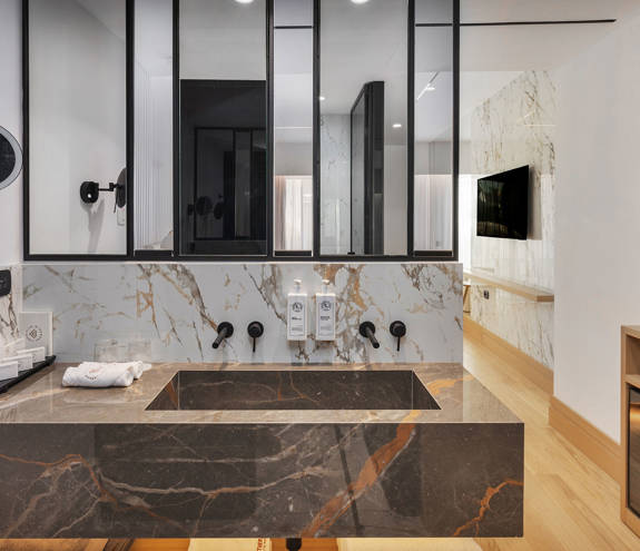 Ethereal White Resort Heraklion Junior Suite washbasins